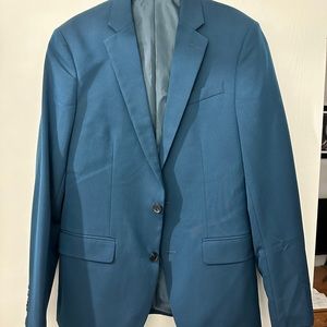 J. Ferrar Super Slim Fit Teal Suit Jacket